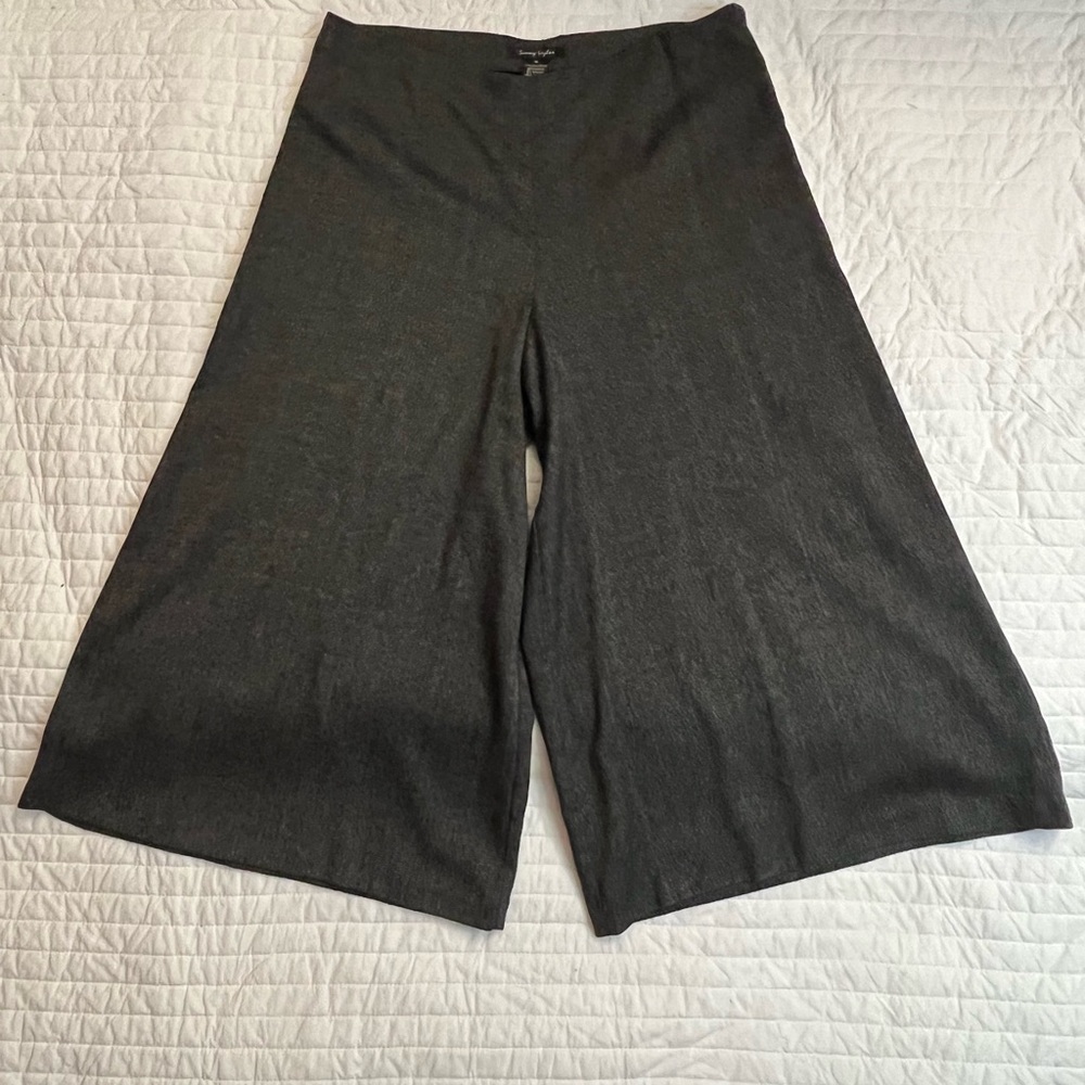 Sunny Taylor gray cropped wide leg career pants